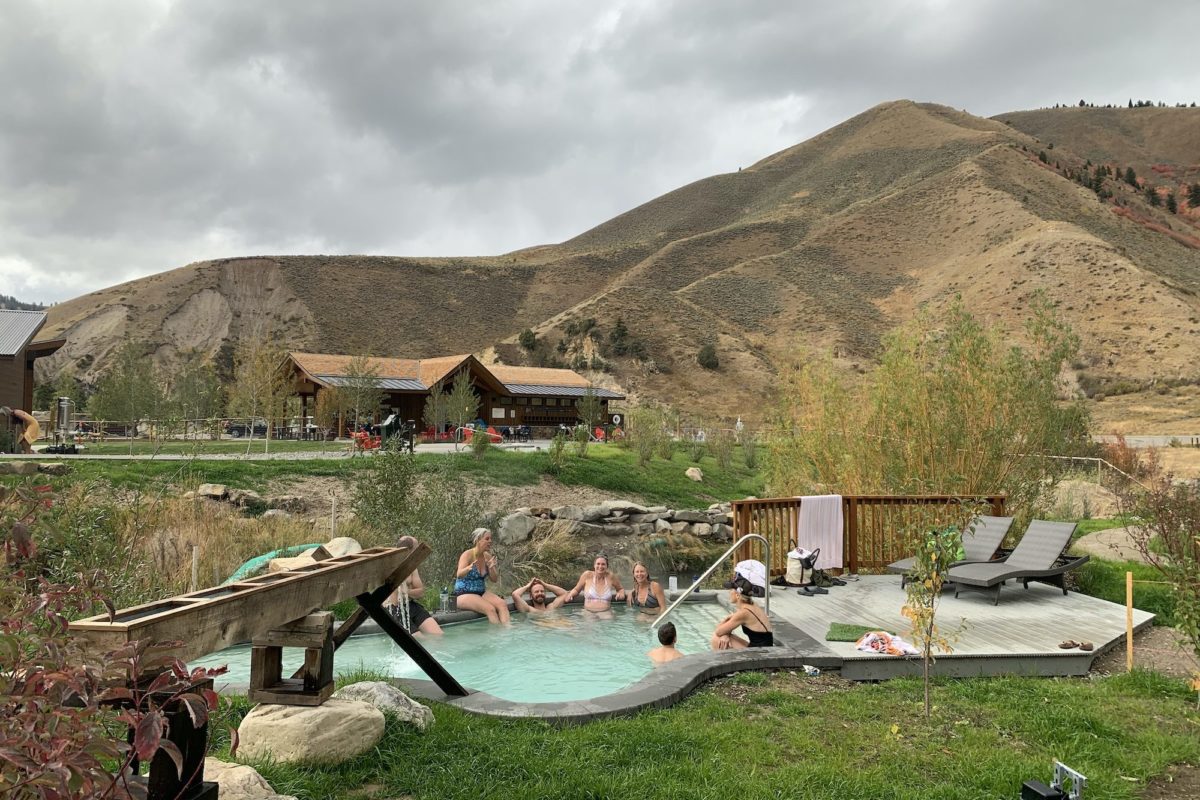 Summer Christa Hot Spring Horizontal Guests in Waterfall Pool